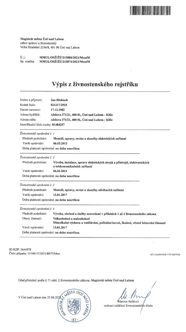 živnostenský list